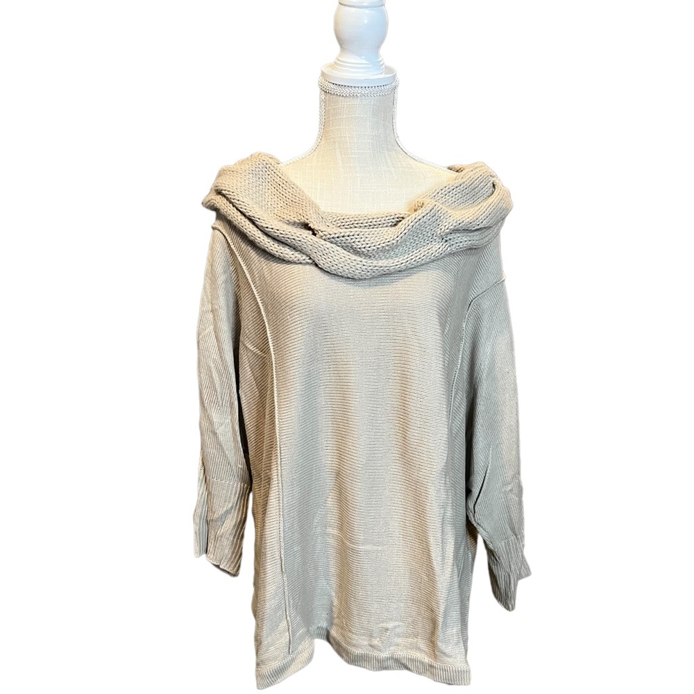 STYLE & Co. gray cable knit sweater with cow neck. NWOT! Size: XL